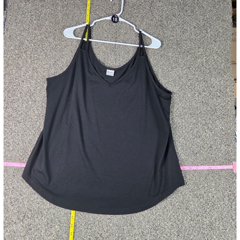 WIHOLL Tank Top Women XXL Black Double Strap V-Neck Camisole Sleeveless